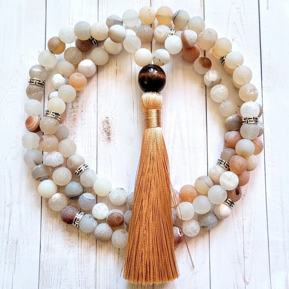 108 Geode Agate Mala Necklace